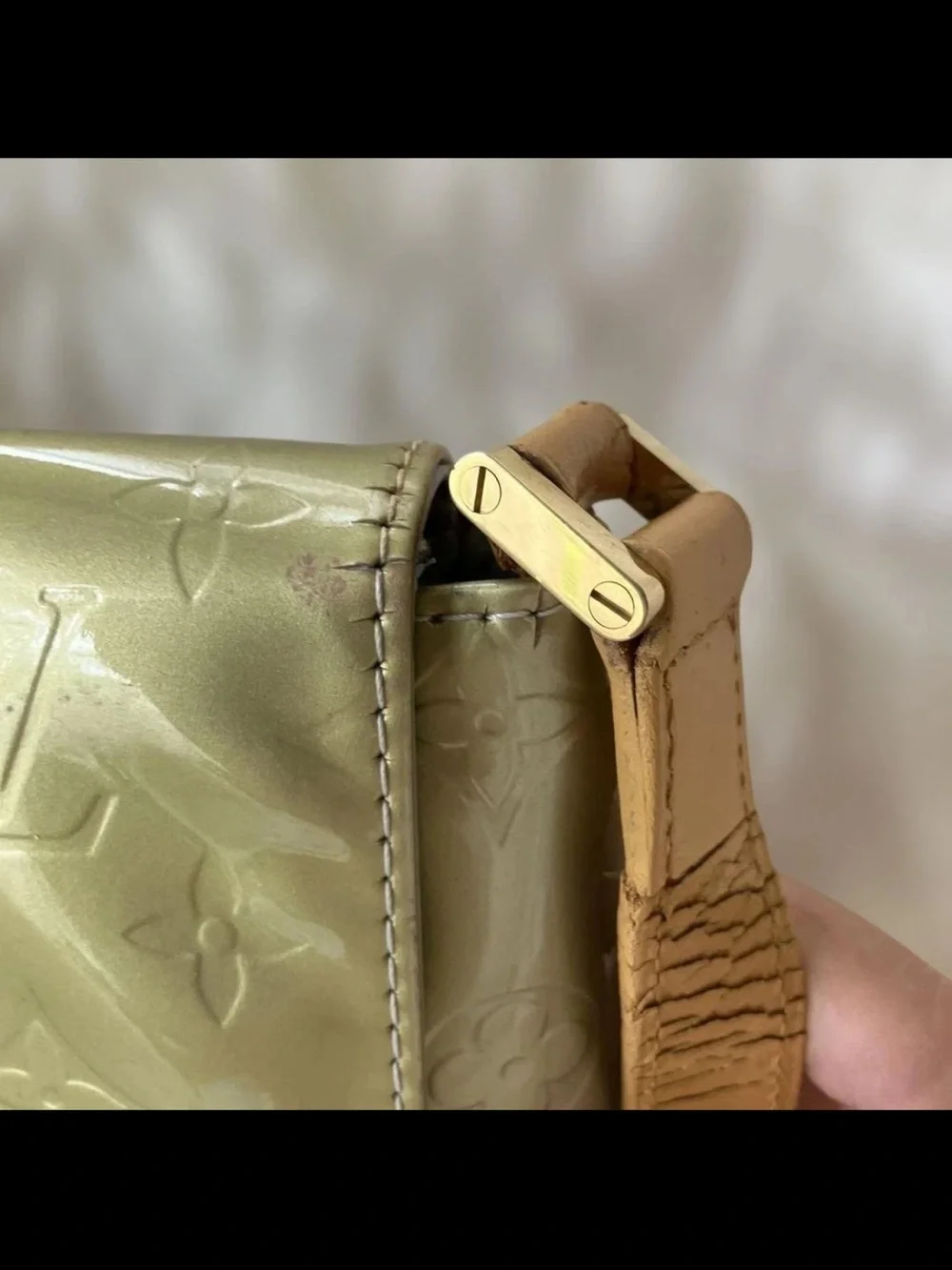 Louis Vuitton Olive Green Monogram Vernis Shoulder Bag